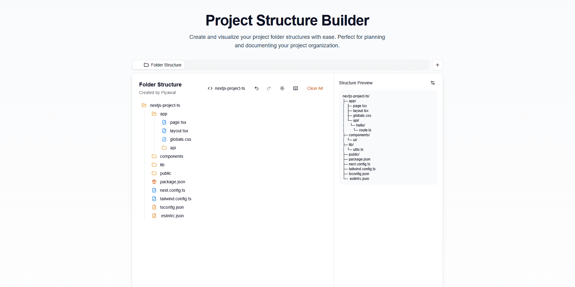 Screenshot of Project Structure Builder